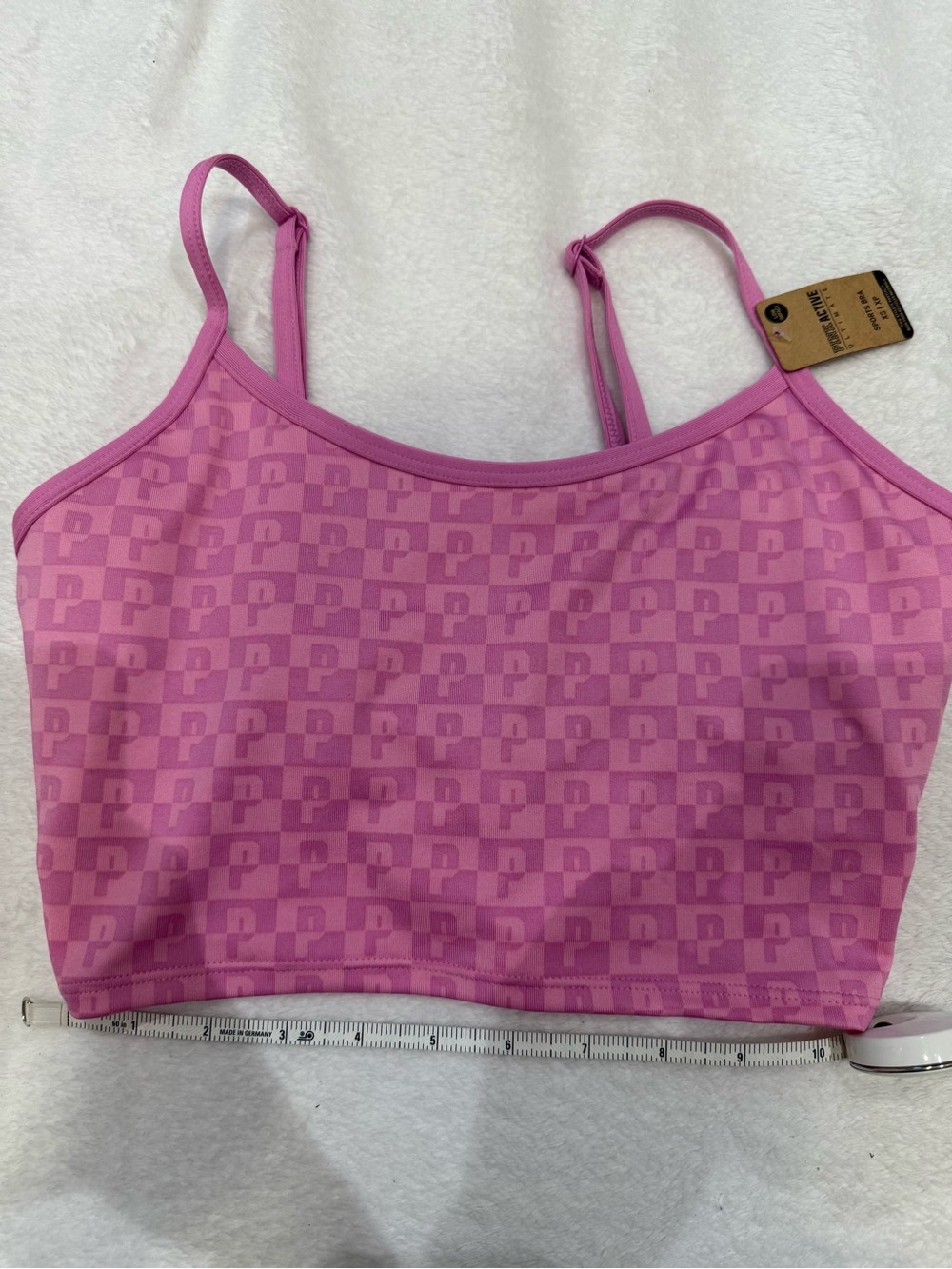 Pink Logo-Pattern Cropped Camisole Tank Top - Women Xs